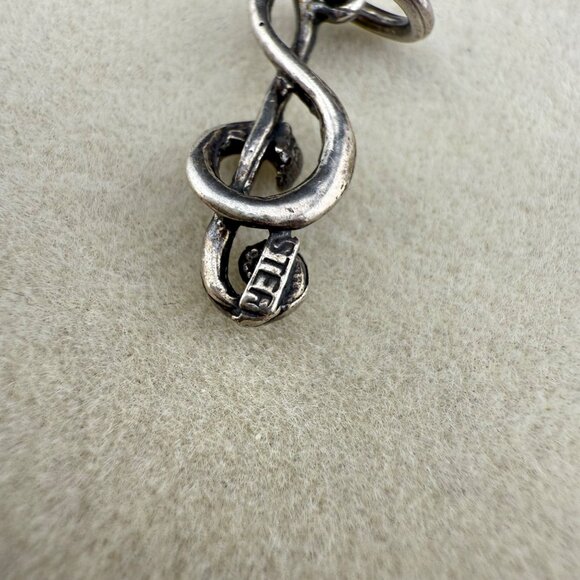 Sterling Silver Treble Clef Pendant Charm Vintage‎ Jewelry - Picture 3 of 4